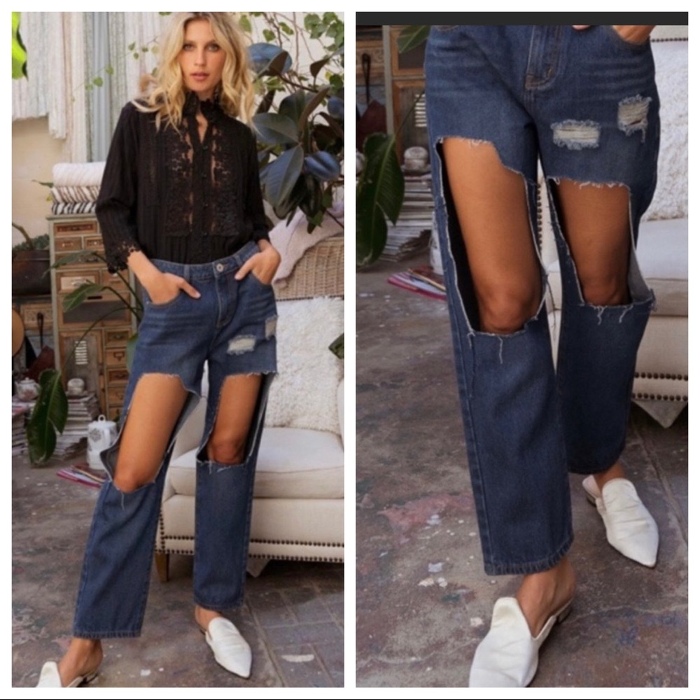 NWT POL Ripped/Distressed Boyfriend Jean
